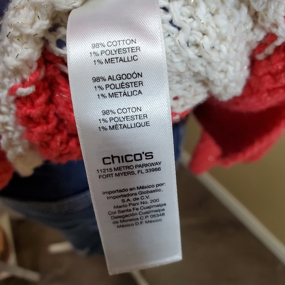 Chico's Wide Striped Sweater sz 0 - Picture 10 of 11